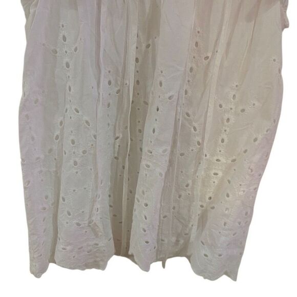 NWOT Pinch medium short flutter sleeve white neck tie blouse - Picture 4 of 5